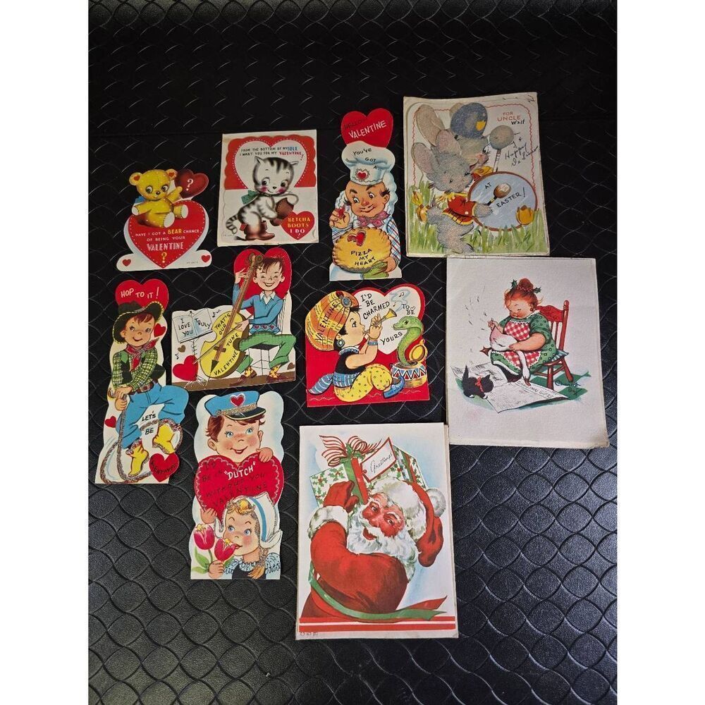 Vintage Valentine Christmas and Easter Card Collection